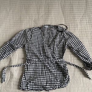 Nordstrom Brand Black Checkered Blouse